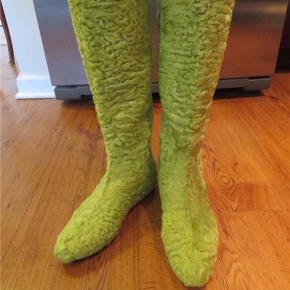 lime green knee high boots